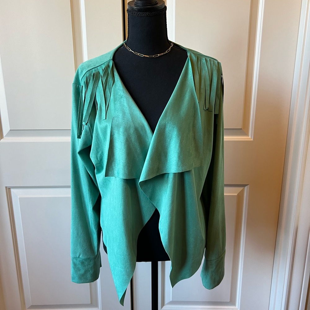 Faux Suede Fringe Jacket (NWT)